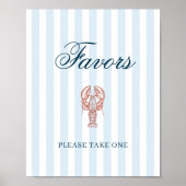 She's a catch Lobster Striped Favors Poster (Vorne)