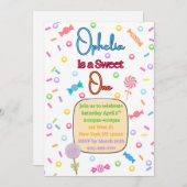 She's a Sweet One First Birthday Party Invitation Dankeskarte (Vorne/Hinten)