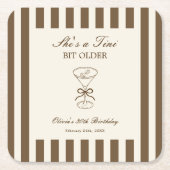 She's A Tini Bit Older Coffee Martini Birthday Rechteckiger Pappuntersetzer (Vorderseite)
