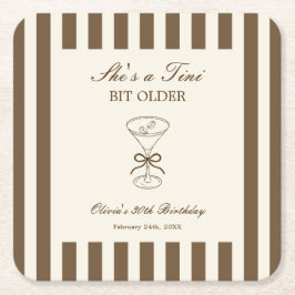 She's A Tini Bit Older Coffee Martini Birthday Rechteckiger Pappuntersetzer
