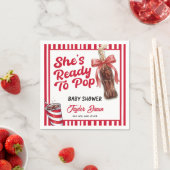 She's about to pop Baby Shower Serviette (Beispiel)