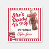 She's about to pop Baby Shower Serviette (Vorderseite)