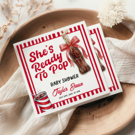 She's about to pop Baby Shower Serviette