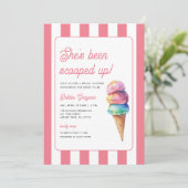 She's Been Scooped Up Bridal Shower Einladung (Stehend Vorderseite)