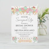 She's Been Scooped Up Ice Cream Bridal Shower Einladung (Stehend Vorderseite)