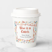 She's Catch Coastal Bridal Shower Hot Cup Sleeves Pappbecher (Vorderseite)