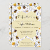 She's Found Her Honey Bees Floral Bridal Shower Einladung (Vorne/Hinten)