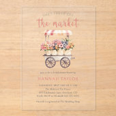 She's Fresh Off The Market Bridal Shower Acryleinladungen (Vorderseite)