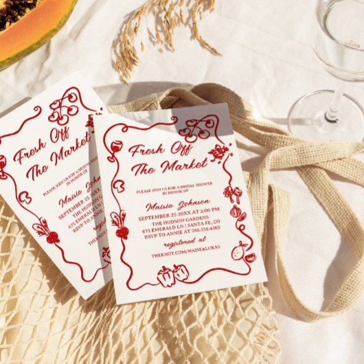 She's Fresh Off The Market Bridal Shower Einladung