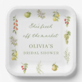 She's Fresh Off The Market  Bridal Shower  Pappteller (Vorderseite)