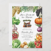 She's Fresh Off The Market Gingham Bridal Shower Einladung (Vorderseite)