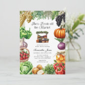 She's Fresh Off The Market Gingham Bridal Shower Einladung (Stehend Vorderseite)