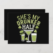 Shes mein Betrunkeneres halb St Patricks Matching Postkarte (Vorne/Hinten)