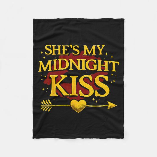 She's My Midnight Kiss Matching Couples Valentine’ Fleecedecke (Vorderseite)