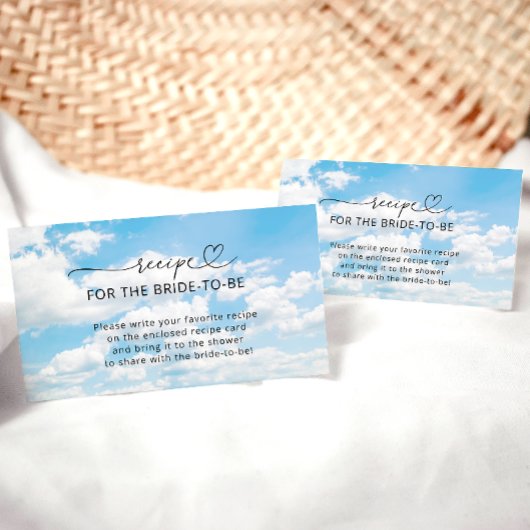 She's On Cloud 9 Bridal Shower Recipe Request Begleitkarte
