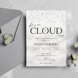 She's on cloud 9 Dreamy Elegant Bridal Shower Einladung
