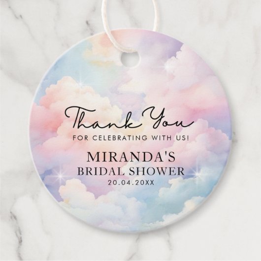 Shes on Cloud Nine Brautparty Vielen Dank Geschenkanhänger (Vorderseite)
