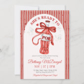 She's Ready To Pop Baby shower Einladung (Vorderseite)