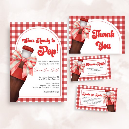 She's Ready to Pop Baby Shower Einladung