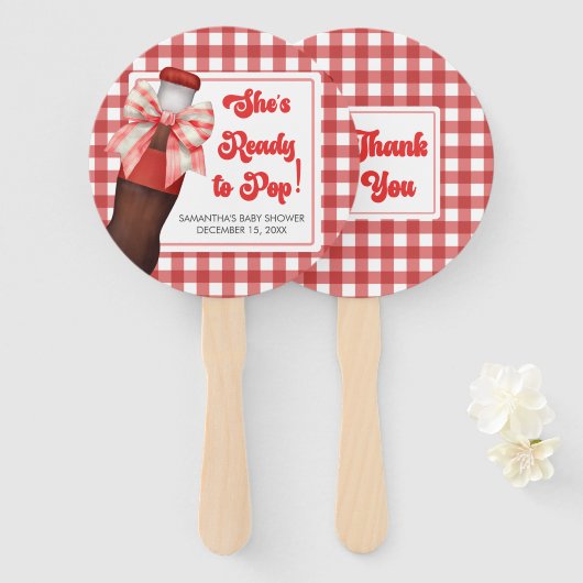She's Ready to Pop Baby Shower Fächer (Vorne und Hinten)