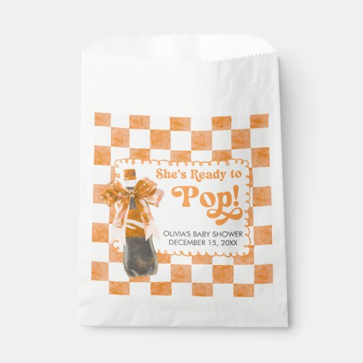 She's Ready to Pop Baby Shower Geschenktütchen (Vorderseite)