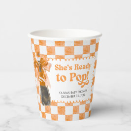 She's Ready to Pop Baby Shower Pappbecher