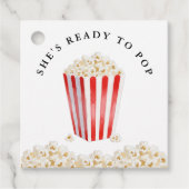She's Ready To Pop Baby Shower Popcorn Geschenkanhänger (Vorderseite)