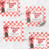 She's Ready to Pop Baby Shower Quadratischer Aufkleber