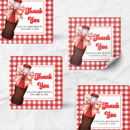 She's Ready to Pop Baby Shower Quadratischer Aufkleber