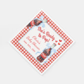 She's Ready to Pop Baby Shower | Red Gingham Serviette (Ecke)
