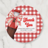 She's Ready to Pop Baby Shower Round Geschenkanhänger (Vorderseite)