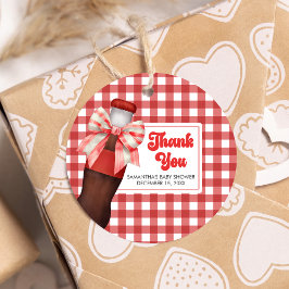 She's Ready to Pop Baby Shower Round Geschenkanhänger