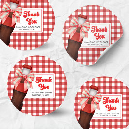 She's Ready to Pop Baby Shower Runder Aufkleber