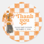 She's Ready to Pop Baby Shower Runder Aufkleber (Vorderseite)