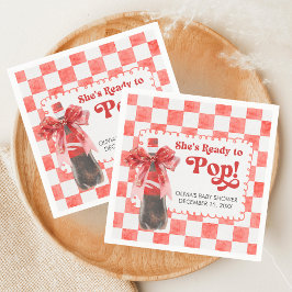 She's Ready to Pop Baby Shower Serviette