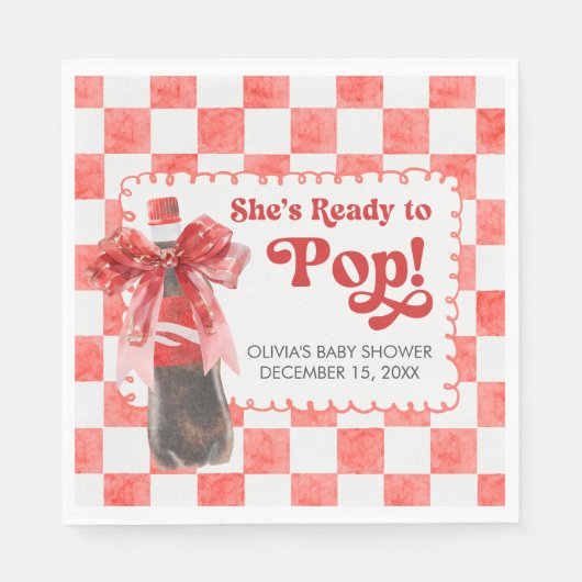 She's Ready to Pop Baby Shower Serviette (Vorderseite)