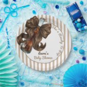 She's Ready To Pop Bottle Bow Baby Shower Pappteller (Party)