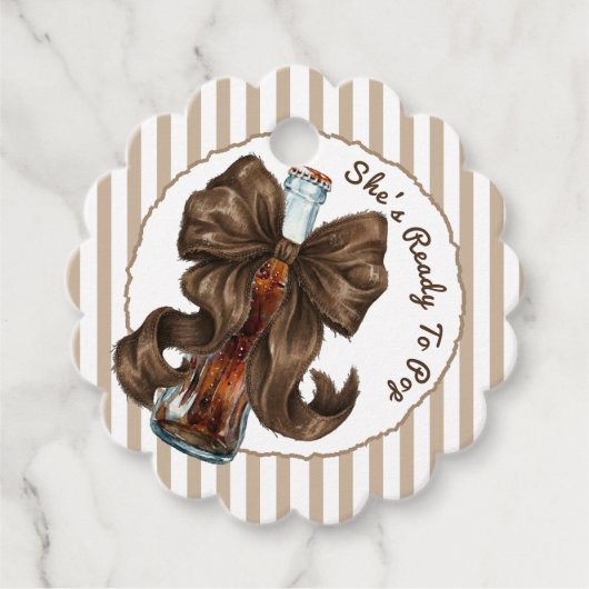 She's Ready To Pop Bow Baby Shower Geschenkanhänger (Vorderseite)