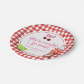 She's Ready To Pop! Cherry Soda Pop Baby Shower Pappteller (Schrägansicht)
