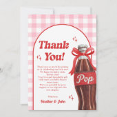 She's Ready to Pop Soda Baby Shower Dankeskarte (Vorderseite)