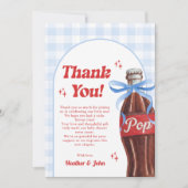 She's Ready to Pop Soda Baby Shower Dankeskarte (Vorderseite)