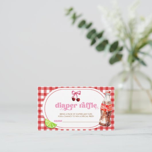 She's Ready To Pop Soda Baby Shower Diaper Raffle Begleitkarte (Stehend Vorderseite)