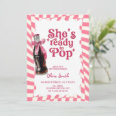 She's Ready to Pop Soda Baby Shower Einladung (Stehend Vorderseite)