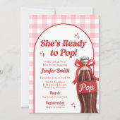 She's Ready to Pop Soda Baby Shower Einladung (Vorderseite)