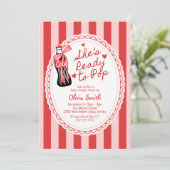  She's Ready to Pop Soda Baby Shower Einladung (Stehend Vorderseite)