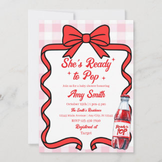 She's Ready to Pop Soda Baby Shower Invitation Einladung