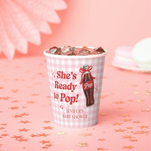 She's Ready to Pop Soda Baby Shower Pappbecher (Insitu)