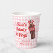 She's Ready to Pop Soda Baby Shower Pappbecher (Vorderseite)
