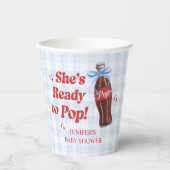 She's Ready to Pop Soda Baby Shower Pappbecher (Vorderseite)