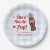 She's Ready to Pop Soda Baby Shower Pappteller (Vorderseite)